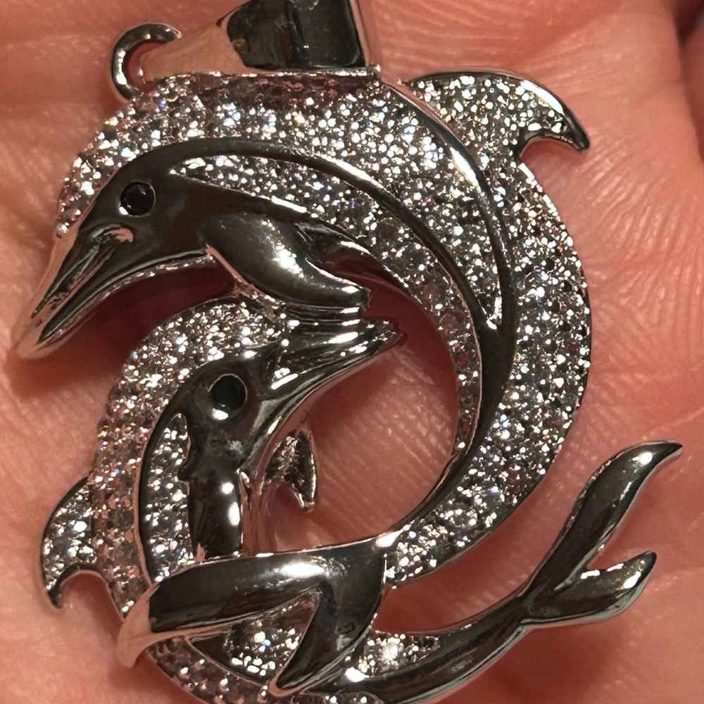 Silver Dolphin Brooch